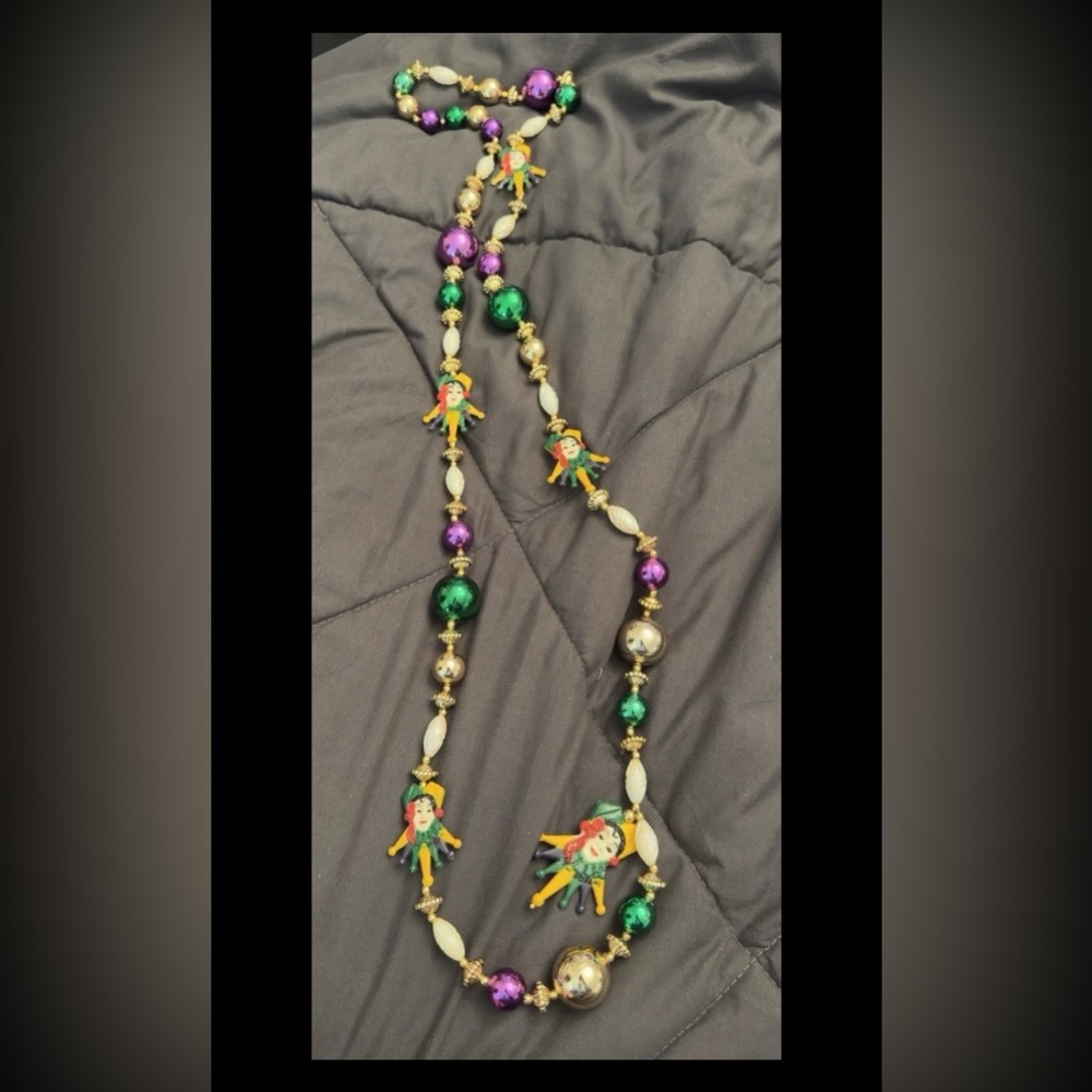 Colorful Gypsy Mardi Gras Beaded Necklace
